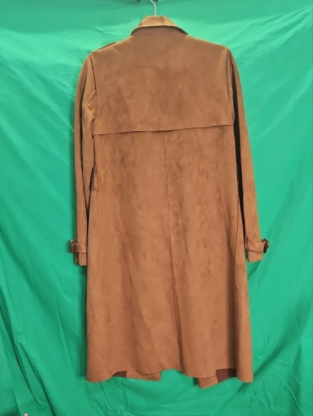 Forever 21 Womens Suede Long Trench Coat in Brown - Picture 5 of 9